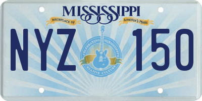 MS license plate NYZ150