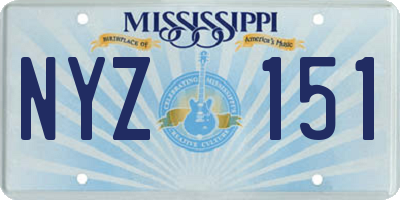 MS license plate NYZ151