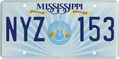 MS license plate NYZ153