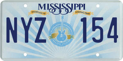 MS license plate NYZ154