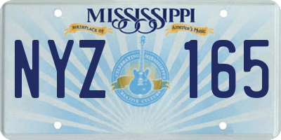 MS license plate NYZ165