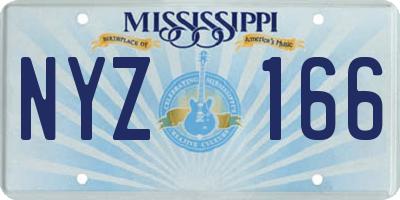 MS license plate NYZ166