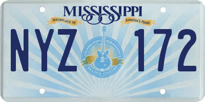 MS license plate NYZ172