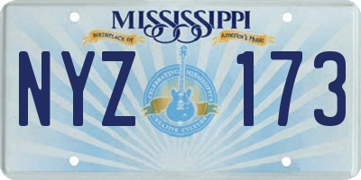 MS license plate NYZ173