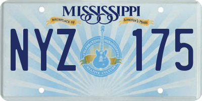 MS license plate NYZ175