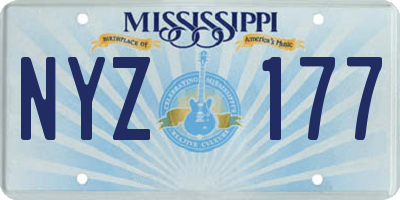 MS license plate NYZ177