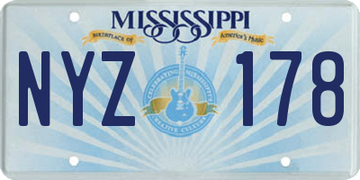 MS license plate NYZ178