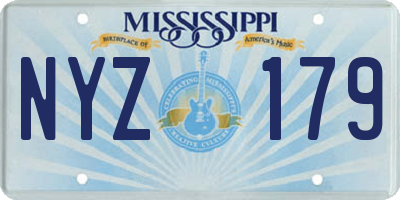 MS license plate NYZ179