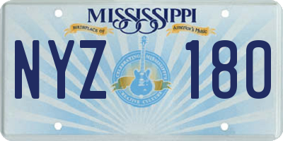 MS license plate NYZ180