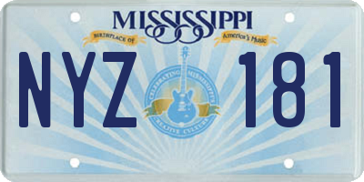 MS license plate NYZ181