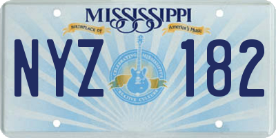 MS license plate NYZ182
