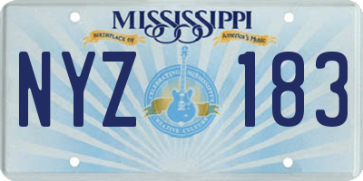 MS license plate NYZ183