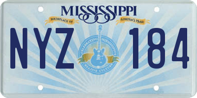 MS license plate NYZ184