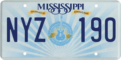 MS license plate NYZ190