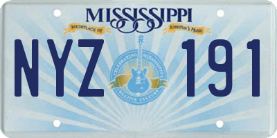 MS license plate NYZ191