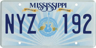 MS license plate NYZ192