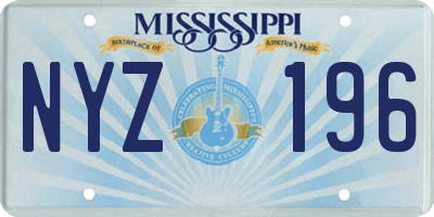 MS license plate NYZ196