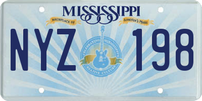 MS license plate NYZ198