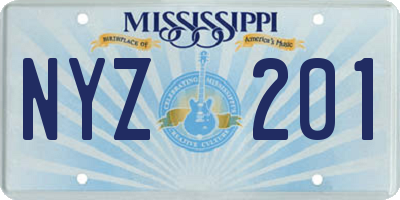 MS license plate NYZ201