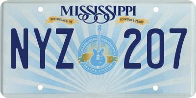 MS license plate NYZ207