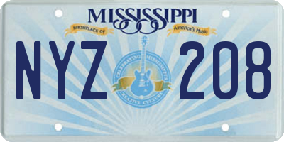 MS license plate NYZ208