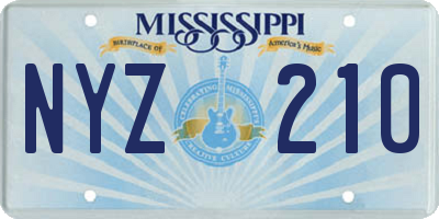 MS license plate NYZ210