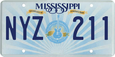 MS license plate NYZ211