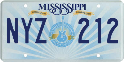 MS license plate NYZ212