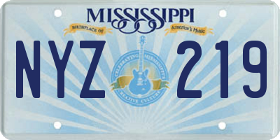 MS license plate NYZ219