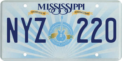 MS license plate NYZ220