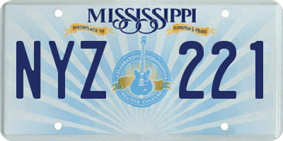 MS license plate NYZ221