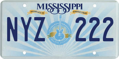 MS license plate NYZ222