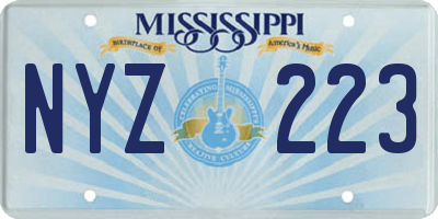 MS license plate NYZ223
