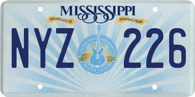 MS license plate NYZ226