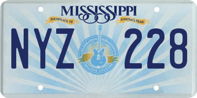 MS license plate NYZ228