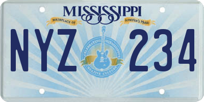 MS license plate NYZ234