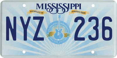 MS license plate NYZ236