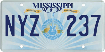 MS license plate NYZ237