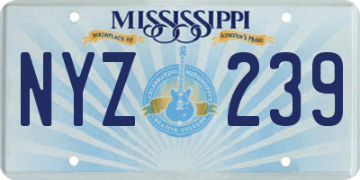 MS license plate NYZ239