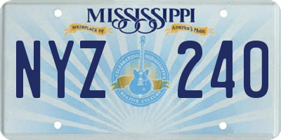 MS license plate NYZ240
