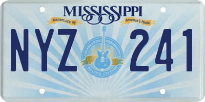 MS license plate NYZ241