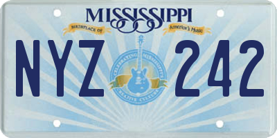 MS license plate NYZ242