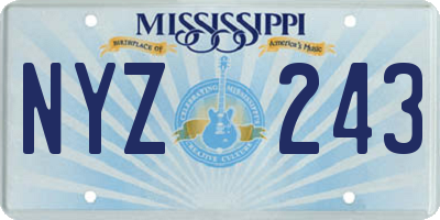 MS license plate NYZ243