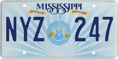 MS license plate NYZ247