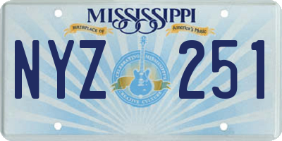 MS license plate NYZ251