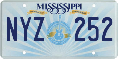 MS license plate NYZ252
