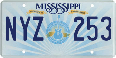 MS license plate NYZ253