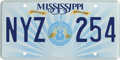 MS license plate NYZ254