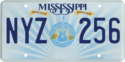 MS license plate NYZ256