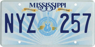 MS license plate NYZ257